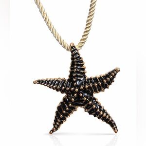 Black and Gold Starfish Necklace